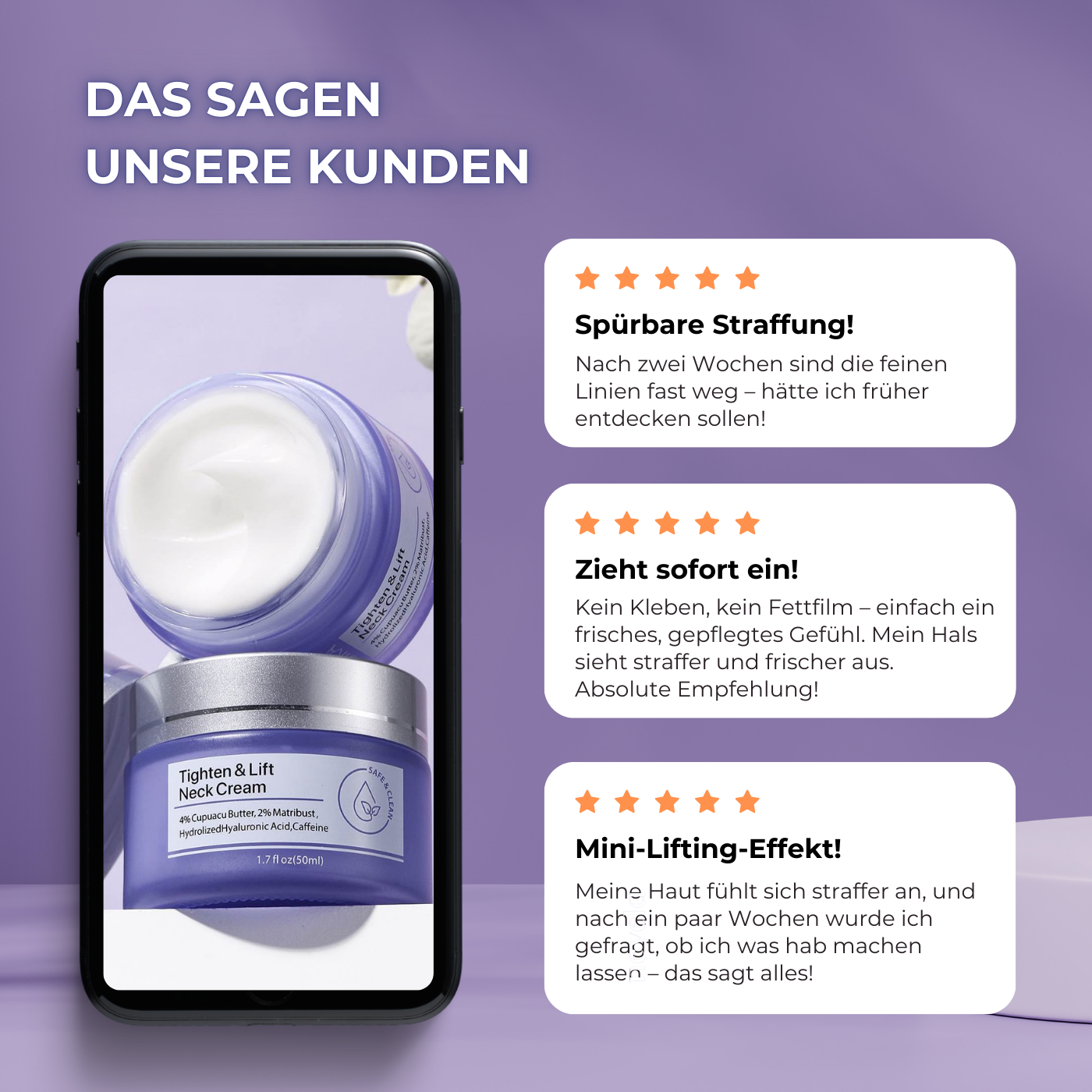 Sonado hautstraffende Halscreme - 2 für 1 💜